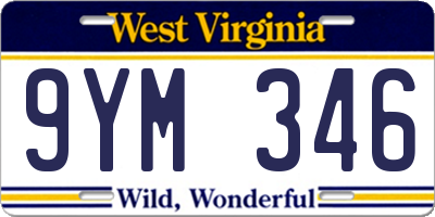 WV license plate 9YM346