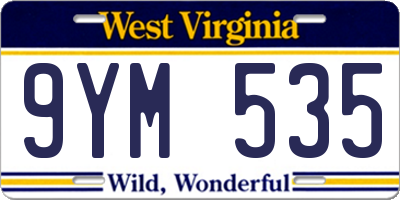 WV license plate 9YM535