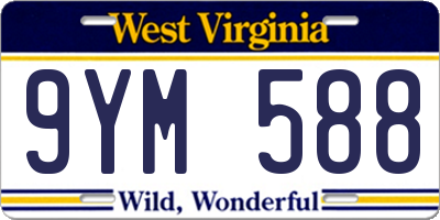 WV license plate 9YM588