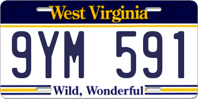 WV license plate 9YM591