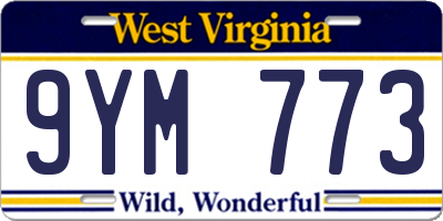WV license plate 9YM773