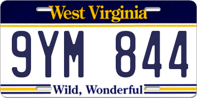 WV license plate 9YM844