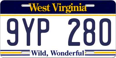 WV license plate 9YP280