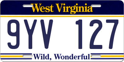 WV license plate 9YV127
