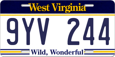 WV license plate 9YV244