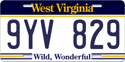 WV license plate 9YV829