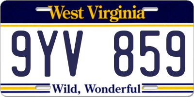 WV license plate 9YV859