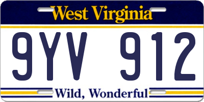 WV license plate 9YV912