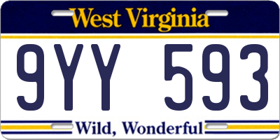 WV license plate 9YY593