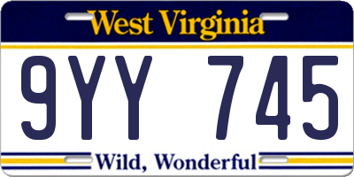 WV license plate 9YY745
