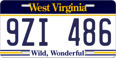 WV license plate 9ZI486