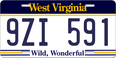 WV license plate 9ZI591