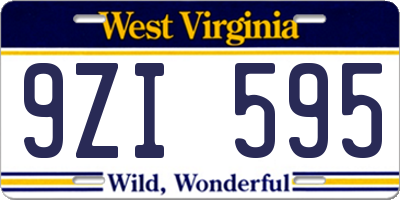 WV license plate 9ZI595