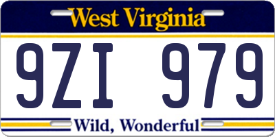 WV license plate 9ZI979