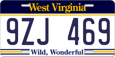 WV license plate 9ZJ469