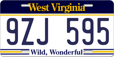 WV license plate 9ZJ595