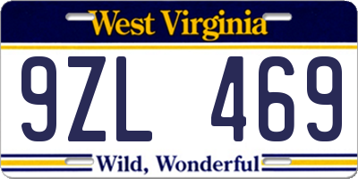 WV license plate 9ZL469
