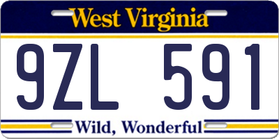 WV license plate 9ZL591