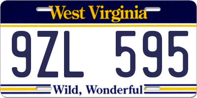 WV license plate 9ZL595