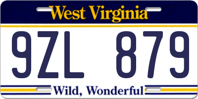 WV license plate 9ZL879