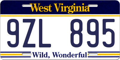 WV license plate 9ZL895