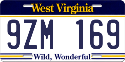 WV license plate 9ZM169