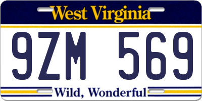 WV license plate 9ZM569