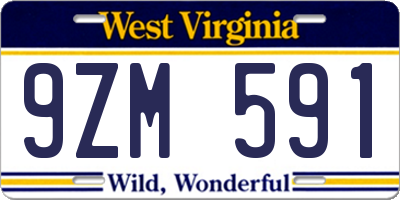 WV license plate 9ZM591