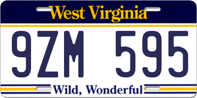 WV license plate 9ZM595