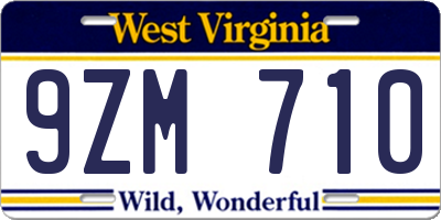 WV license plate 9ZM710