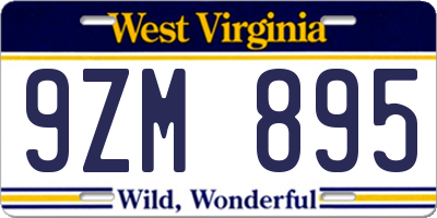 WV license plate 9ZM895