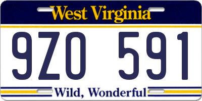 WV license plate 9ZO591