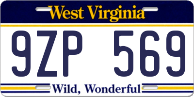WV license plate 9ZP569