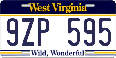 WV license plate 9ZP595