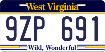 WV license plate 9ZP691