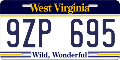 WV license plate 9ZP695