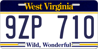WV license plate 9ZP710