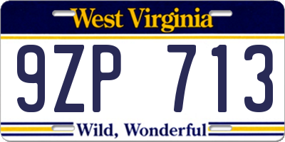 WV license plate 9ZP713