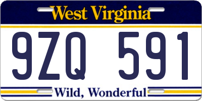 WV license plate 9ZQ591