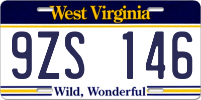 WV license plate 9ZS146