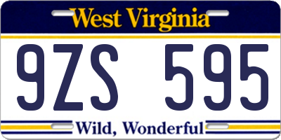 WV license plate 9ZS595