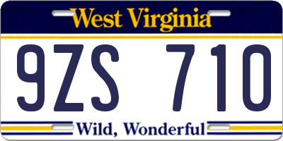 WV license plate 9ZS710