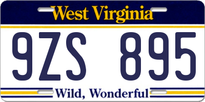 WV license plate 9ZS895