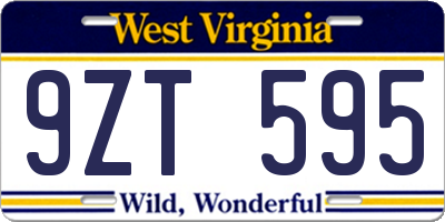 WV license plate 9ZT595
