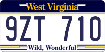WV license plate 9ZT710