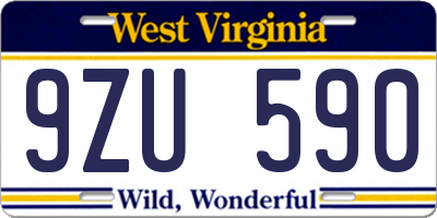 WV license plate 9ZU590