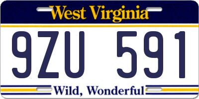 WV license plate 9ZU591