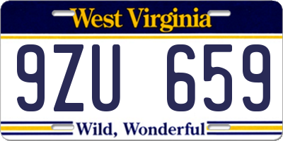 WV license plate 9ZU659