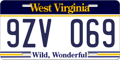 WV license plate 9ZV069