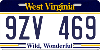 WV license plate 9ZV469